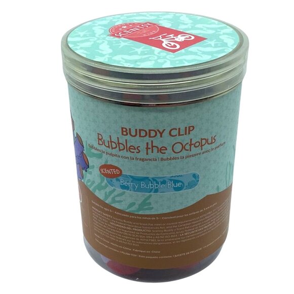Scentsy Kids Bubbles The Octopus Buddy Clip Berry Bubble Blue Scented Plush Toy - Picture 2 of 5